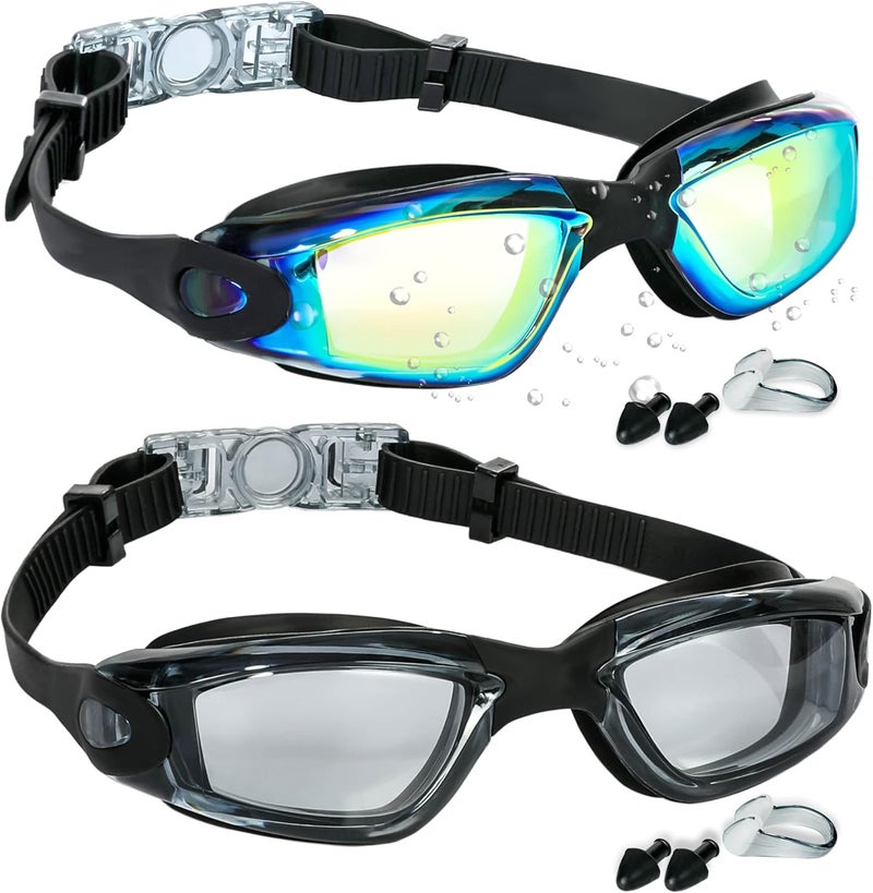 EWPJDK Swim Goggles - 2 Pack Swimming Goggles Anti Fog No Leaking For Adult Women Men - Image 1
